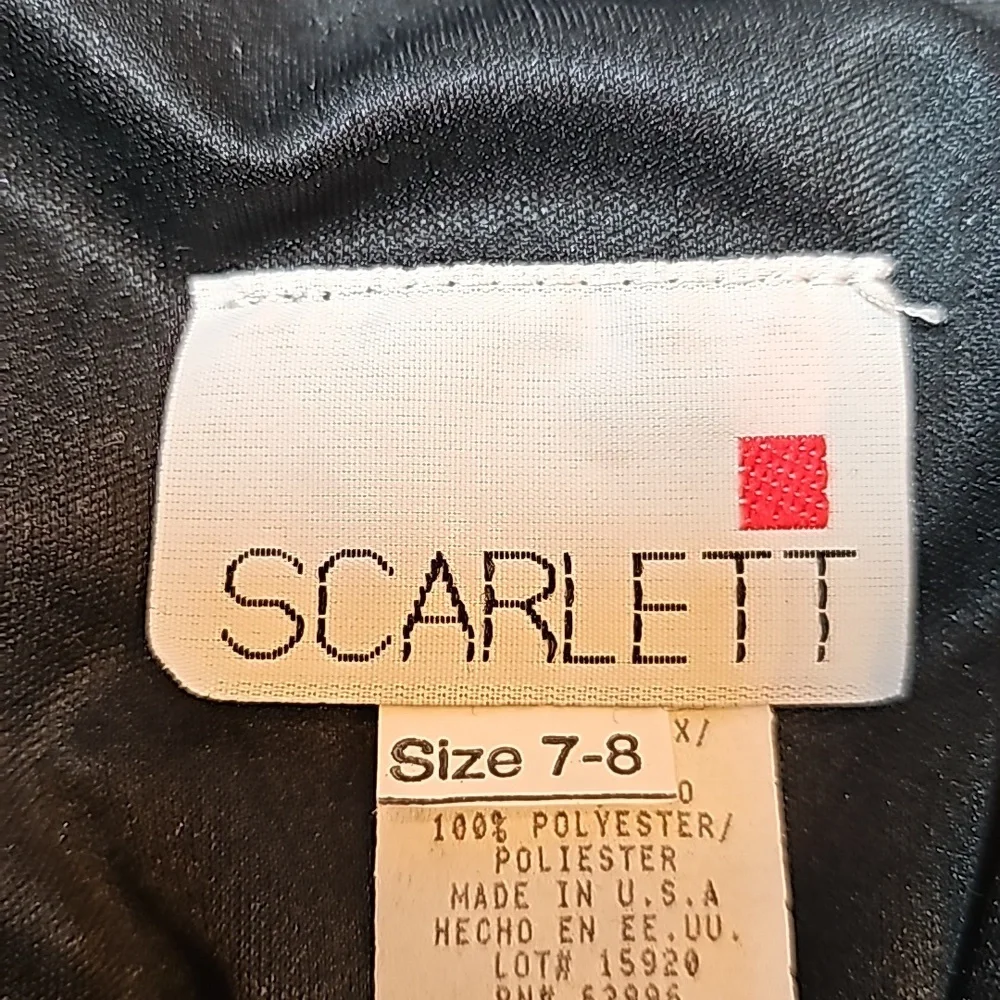 VINTAGE SCARLET BLACK SLEEVELESS COWEL BACK GLITTER FORM FITTING DRESS
